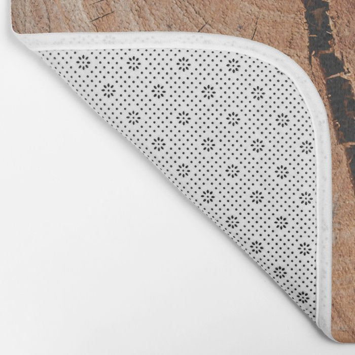 Tree Rings Rustic Cabin Lodge Raw Wood Bath Mat Gallery Image 2
