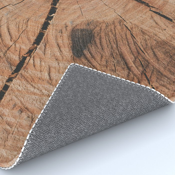 Tree Rings Rustic Cabin Lodge Raw Wood Rug Gallery Image 4