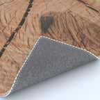 Tree Rings Rustic Cabin Lodge Raw Wood Rug Gallery Image 4