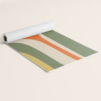 Mid Century Modern Abstract Retro Groove Pattern in Mossy Sage Olive Green Orange Mustard  Yoga Mat Gallery Image 2