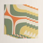 Mid Century Modern Abstract Retro Groove Pattern in Mossy Sage Olive Green Orange Mustard  Wrapping Paper Gallery Image 3
