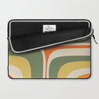 Mid Century Modern Abstract Retro Groove Pattern in Mossy Sage Olive Green Orange Mustard  Laptop Sleeve Gallery Image 2
