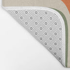 Mid Century Modern Abstract Retro Groove Pattern in Mossy Sage Olive Green Orange Mustard  Bath Mat Gallery Image 2