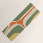 Mid Century Modern Abstract Retro Groove Pattern in Mossy Sage Olive Green Orange Mustard  Yoga Mat Gallery Image 1