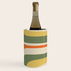 Mid Century Modern Abstract Retro Groove Pattern in Mossy Sage Olive Green Orange Mustard  Wine Chiller Gallery Image 3