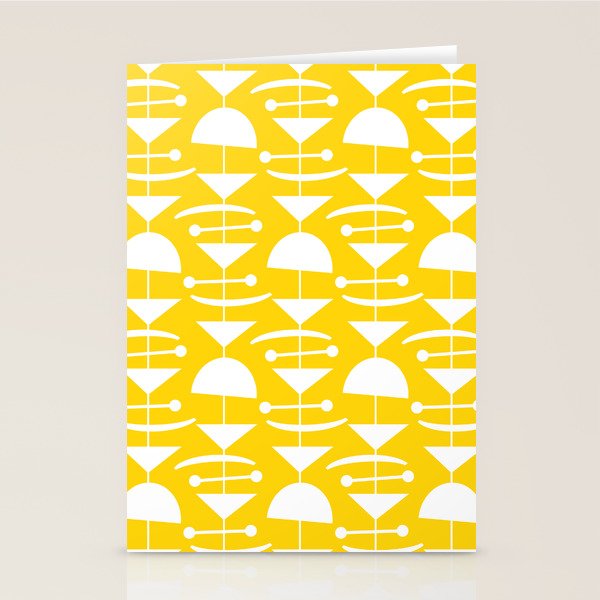 Retro Mid Century Modern Abstract Mobile 652 Yellow Stationery Card Gallery Image 2