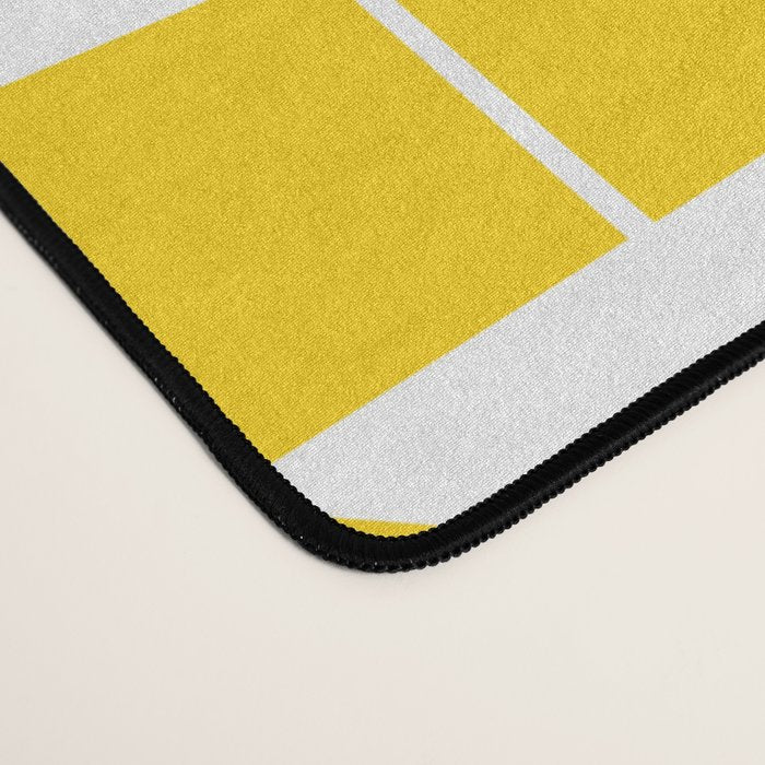 Retro Mid Century Modern Abstract Mobile 652 Yellow Desk Mat Gallery Image 4