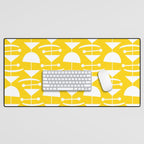 Retro Mid Century Modern Abstract Mobile 652 Yellow Desk Mat Gallery Image 1
