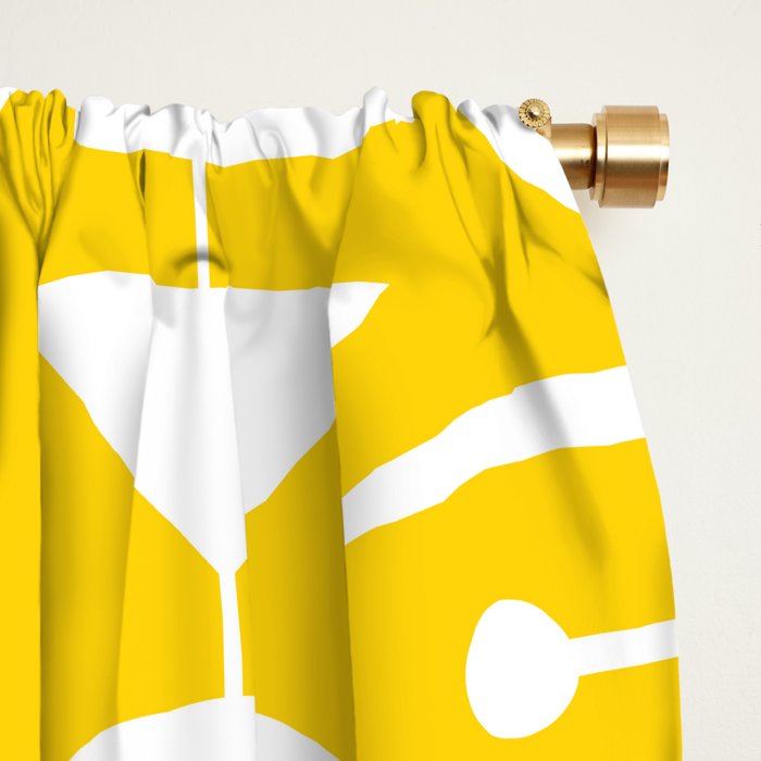 Retro Mid Century Modern Abstract Mobile 652 Yellow Window Curtain Gallery Image 2