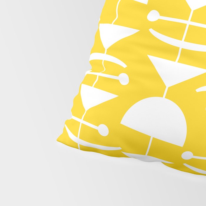 Retro Mid Century Modern Abstract Mobile 652 Yellow Pillow Sham Gallery Image 4