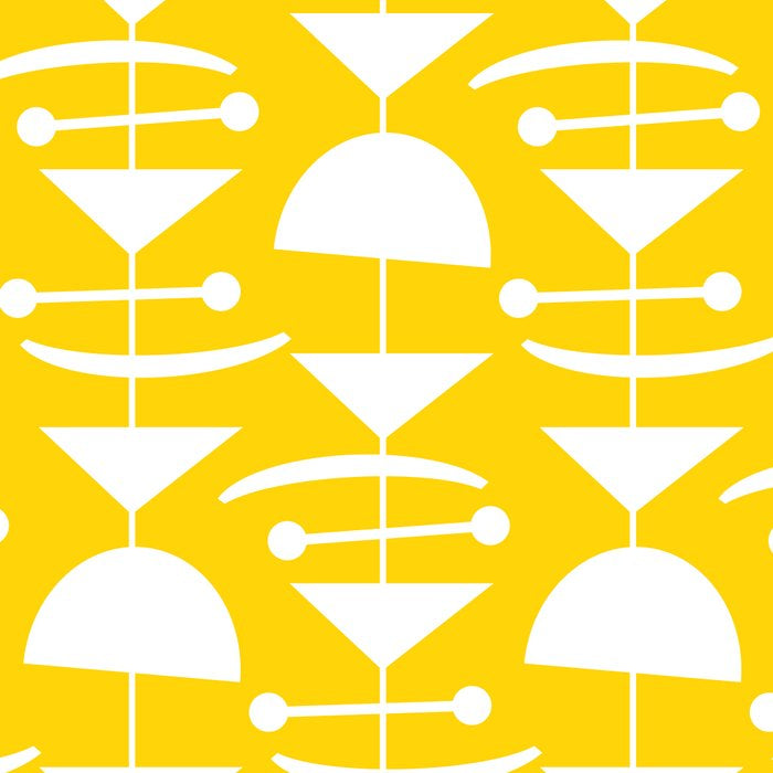 Retro Mid Century Modern Abstract Mobile 652 Yellow Coffee Mug Gallery Image 2