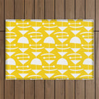 Retro Mid Century Modern Abstract Mobile 652 Yellow Outdoor Rug Gallery Image 1
