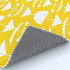 Retro Mid Century Modern Abstract Mobile 652 Yellow Rug Gallery Image 4