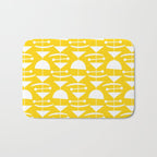 Retro Mid Century Modern Abstract Mobile 652 Yellow Bath Mat Gallery Image 1