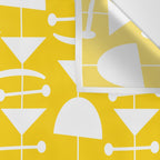 Retro Mid Century Modern Abstract Mobile 652 Yellow Wall Tapestry Gallery Image 3