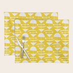 Retro Mid Century Modern Abstract Mobile 652 Yellow Placemat Gallery Image 1