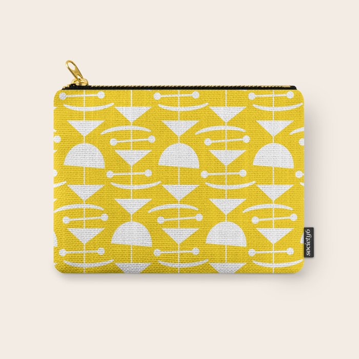 Retro Mid Century Modern Abstract Mobile 652 Yellow Carry All Pouch Gallery Image 1