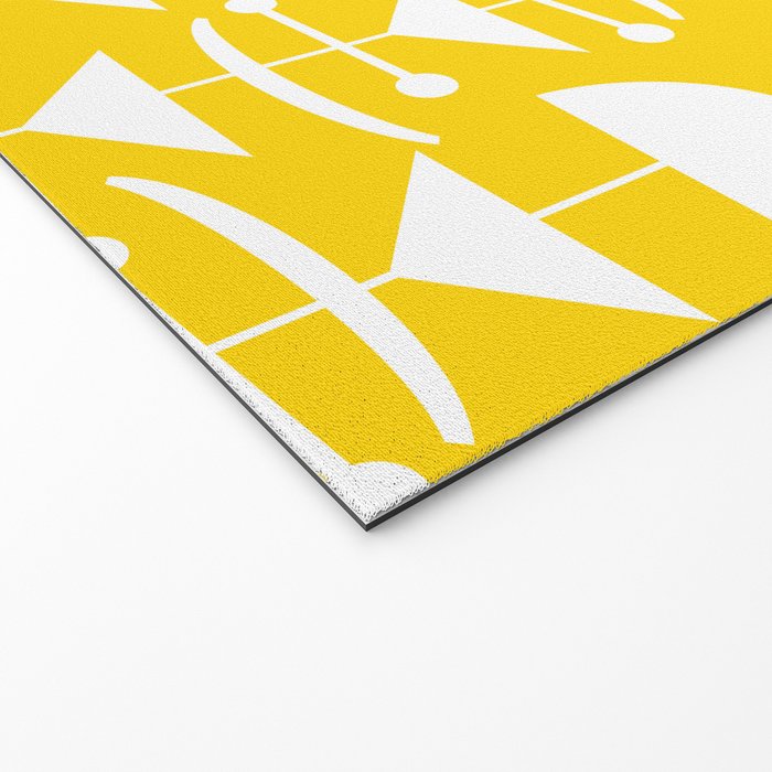 Retro Mid Century Modern Abstract Mobile 652 Yellow Welcome Mat Gallery Image 2