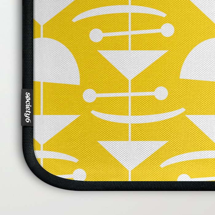 Retro Mid Century Modern Abstract Mobile 652 Yellow Laptop Sleeve Gallery Image 3