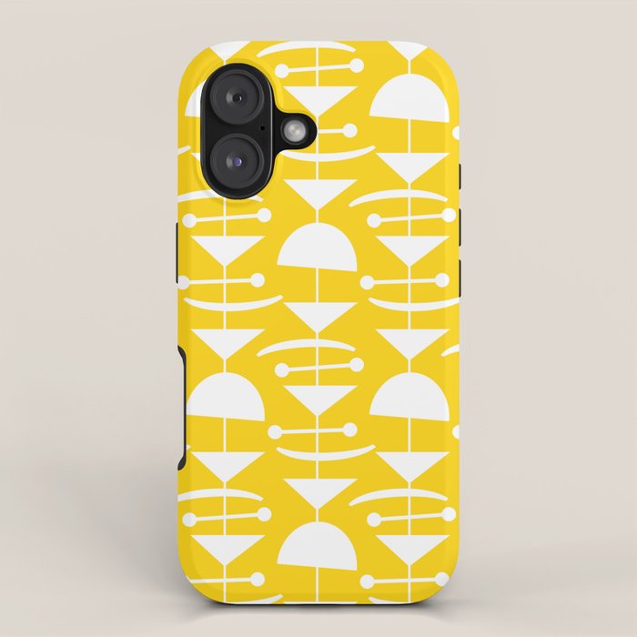 Retro Mid Century Modern Abstract Mobile 652 Yellow iPhone Case Gallery Image 1