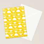Retro Mid Century Modern Abstract Mobile 652 Yellow Stationery Card Gallery Image 2