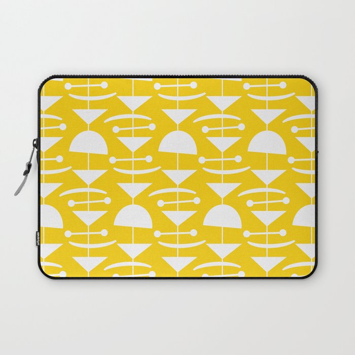 Retro Mid Century Modern Abstract Mobile 652 Yellow Laptop Sleeve Gallery Image 1