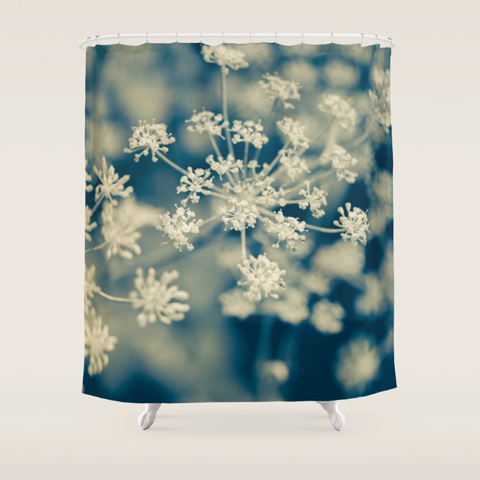 Indigo Dill Botanical Study Shower Curtain Gallery Image 1