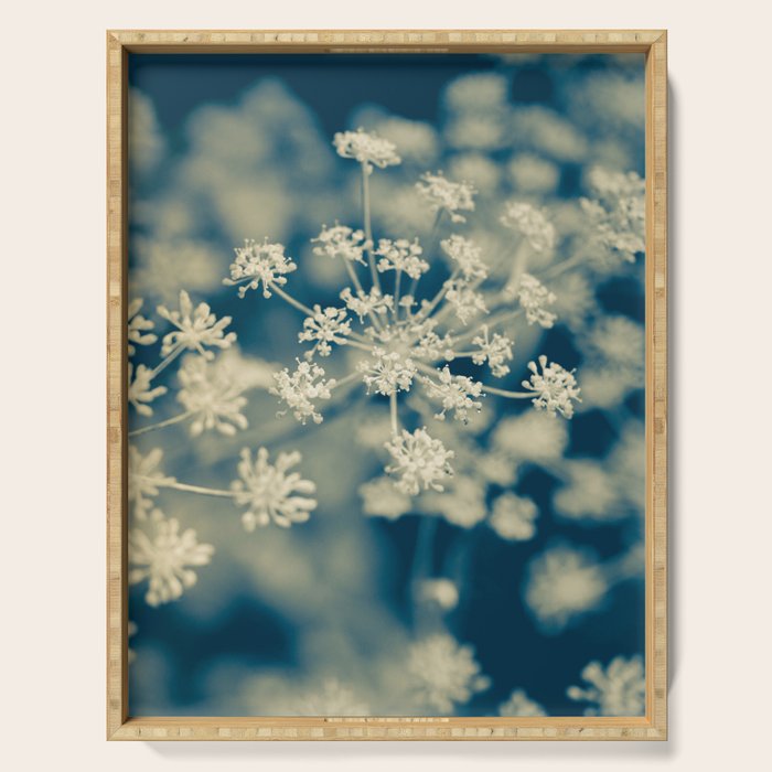 Indigo Dill Botanical Study Serving Tray Gallery Image 1