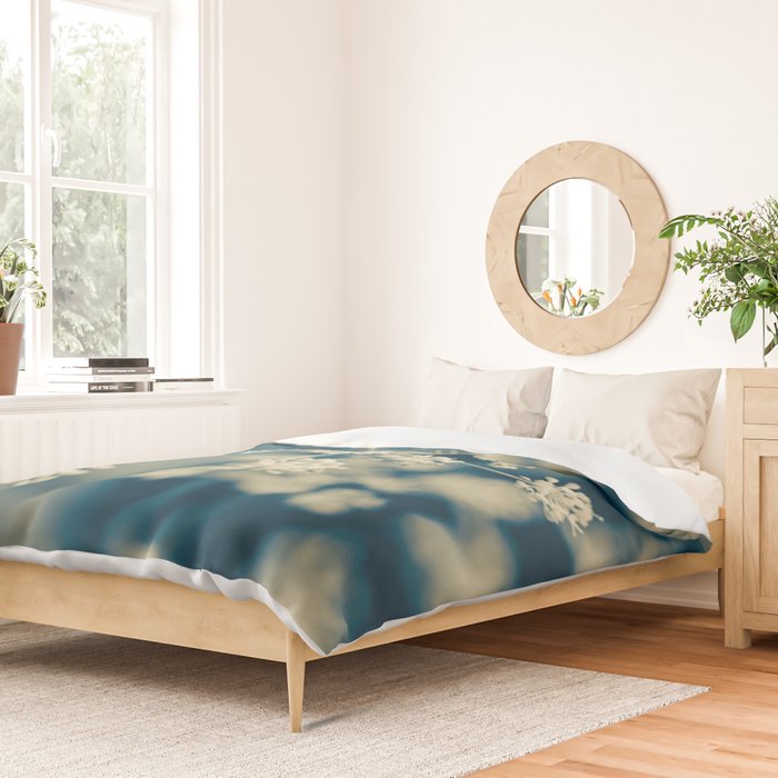 Indigo Dill Botanical Study Duvet Cover Gallery Image 2