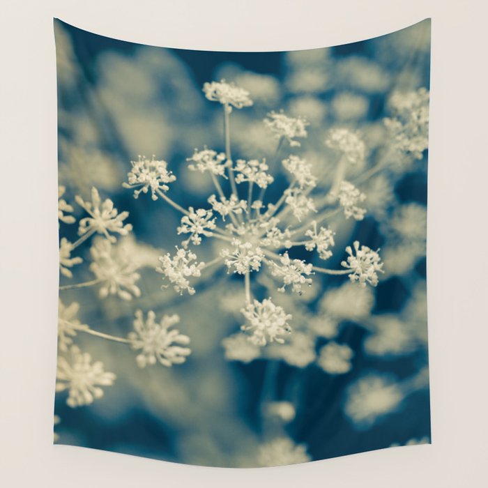 Indigo Dill Botanical Study Wall Tapestry Gallery Image 4