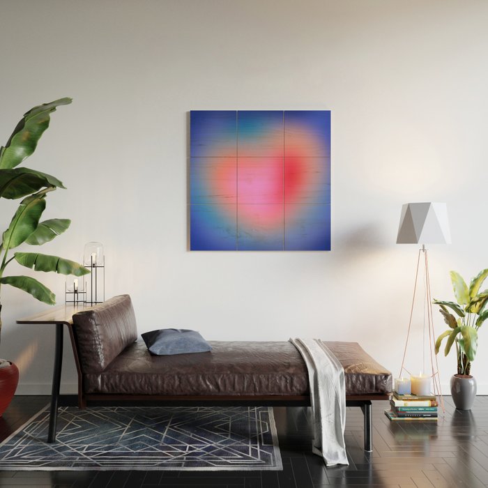 Pink aura heart Wood Wall Art Gallery Image 2