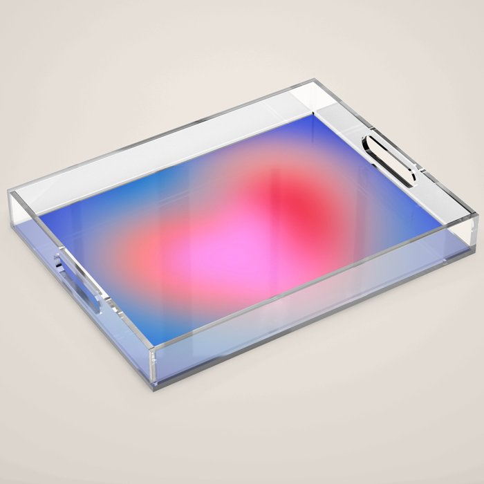 Pink aura heart Acrylic Tray Gallery Image 1