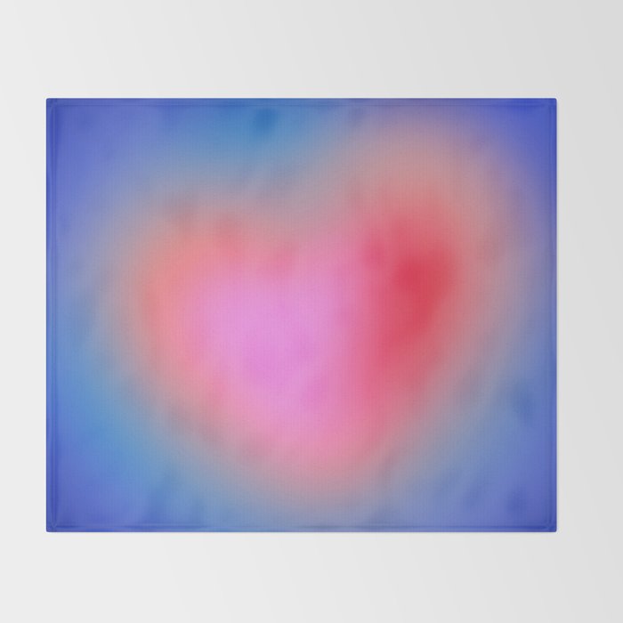 Pink aura heart Throw Blanket Gallery Image 2