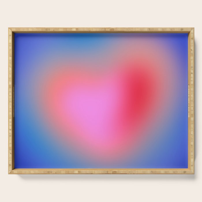Pink aura heart Serving Tray Gallery Image 1