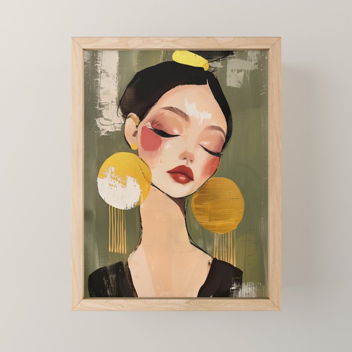 Golden Silence Modern Muse Mini Art Print Gallery Image 1