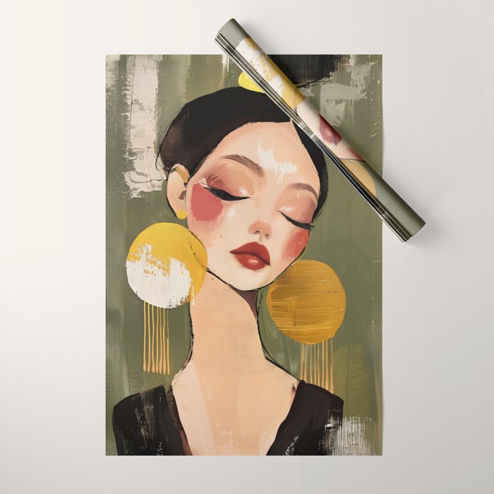 Golden Silence Modern Muse Wrapping Paper Gallery Image 1