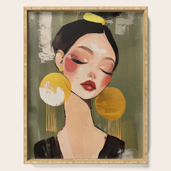 Golden Silence Modern Muse Serving Tray Gallery Image 1