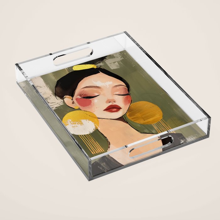 Golden Silence Modern Muse Acrylic Tray Gallery Image 1