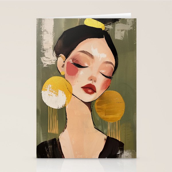 Golden Silence Modern Muse Stationery Card Gallery Image 1