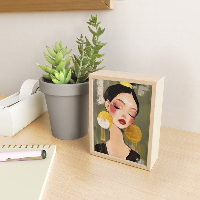 Golden Silence Modern Muse Mini Art Print Gallery Image 2