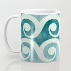 Vintage Waves Tropical Teal Geometric Pattern Coffee Mug Gallery Image 3