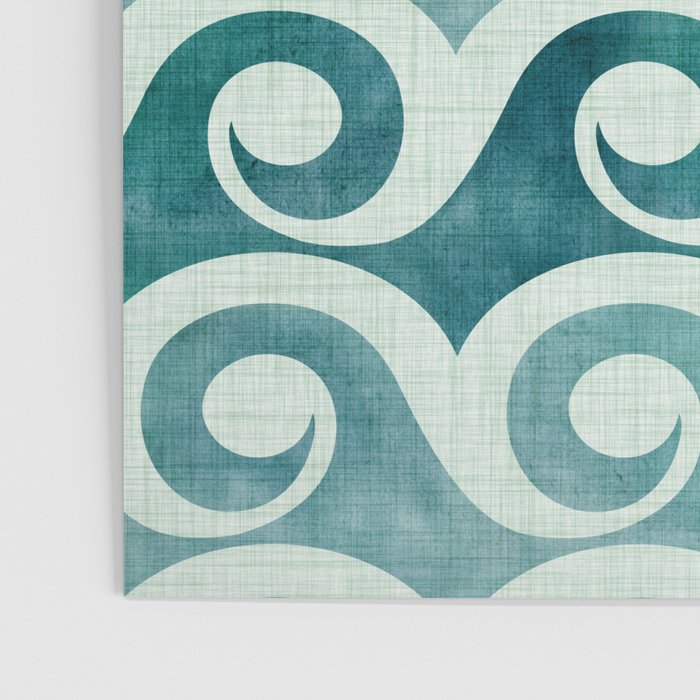 Vintage Waves Tropical Teal Geometric Pattern Poster Gallery Image 3