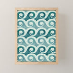 Vintage Waves Tropical Teal Geometric Pattern Mini Art Print Gallery Image 1