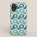 Vintage Waves Tropical Teal Geometric Pattern iPhone Case Gallery Image 1