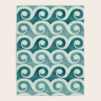 Vintage Waves Tropical Teal Geometric Pattern Poster Gallery Image 4