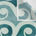 Vintage Waves Tropical Teal Geometric Pattern Wall Tapestry Gallery Image 3