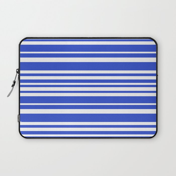  Classic Stripes XXXIV - Bright Blue Laptop Sleeve Gallery Image 1