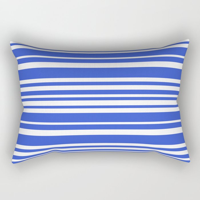  Classic Stripes XXXIV - Bright Blue Rectangular Pillow Gallery Image 2