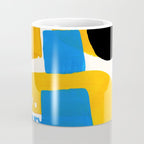 Mid Century Modern abstract Minimalist Fun Colorful Shapes Patterns Ikea Yellow & Blue Coffee Mug Gallery Image 4
