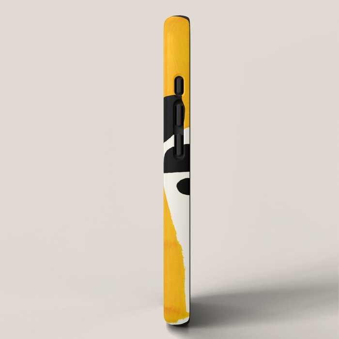 Mid Century Modern abstract Minimalist Fun Colorful Shapes Patterns Ikea Yellow & Blue iPhone Case Gallery Image 2